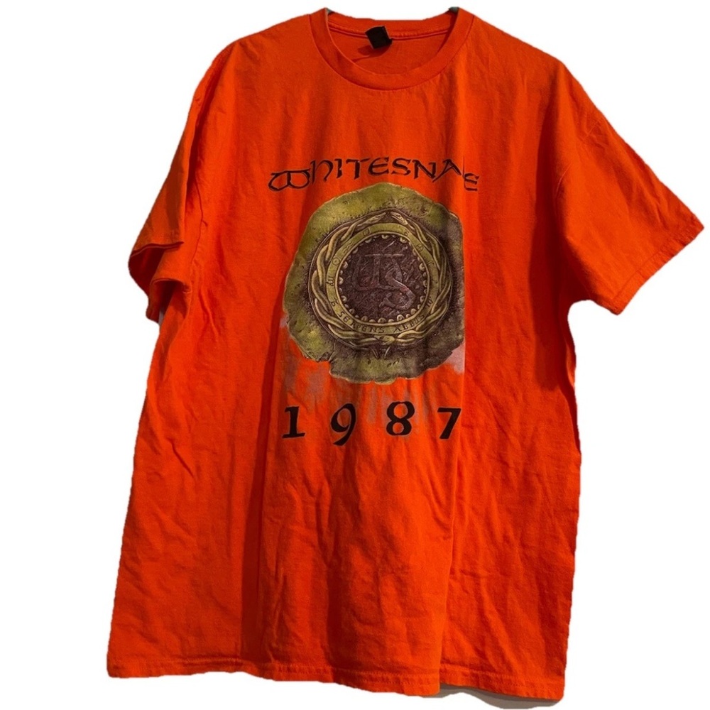 Whitesnake Orange Short Sleeve Concert T-shirt Size XL 1987 Tour
80's Hair Bands